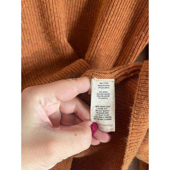Soft Surroundings Sweater Rust Orange Wool Alpaca Blend Cross Front Size Medium - Picture 6 of 6